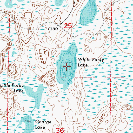 Topographic Map of White Porky Lake, MN