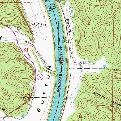 Topographic Map of Perrins Ferry (historical), AR