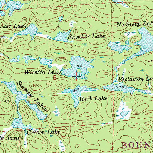 Topographic Map of Wichita Lake, MN