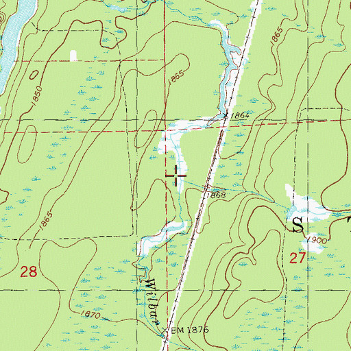 Topographic Map of Wilbur Creek, MN