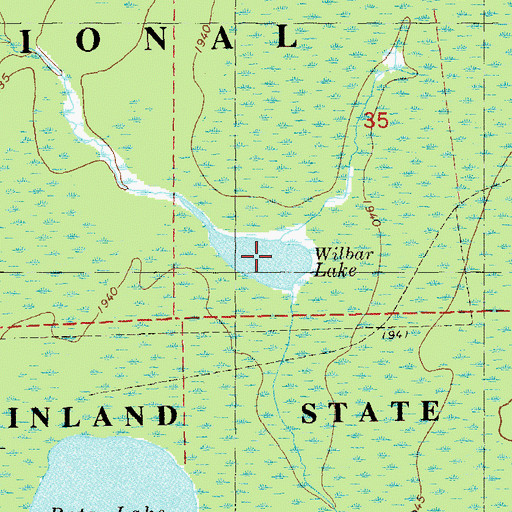 Topographic Map of Wilbur Lake, MN