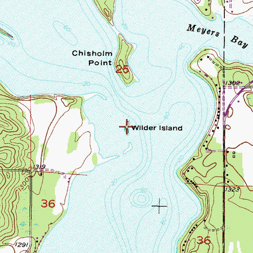 Topographic Map of Wilder Island, MN