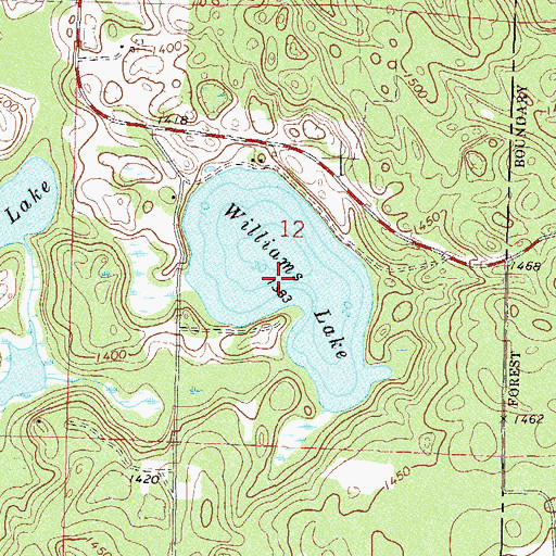 Topographic Map of Williams Lake, MN