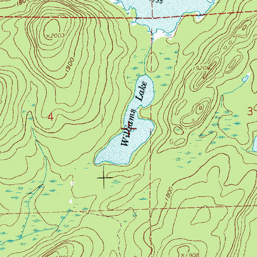 Topographic Map of Williams Lake, MN