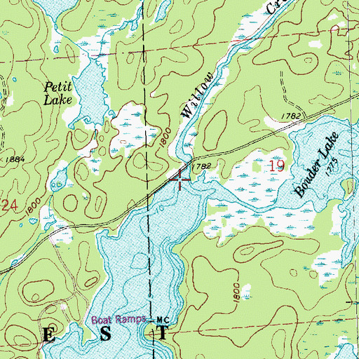 Topographic Map of Willow Creek, MN