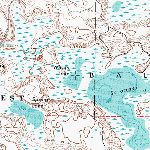 Topographic Map of Wilson Lake, MN