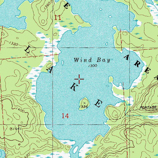 Topographic Map of Wind Bay, MN