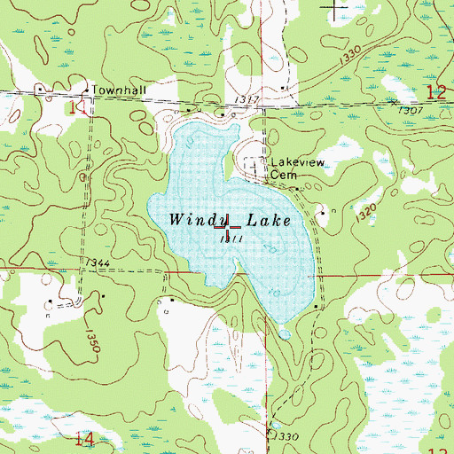 Topographic Map of Windy Lake, MN