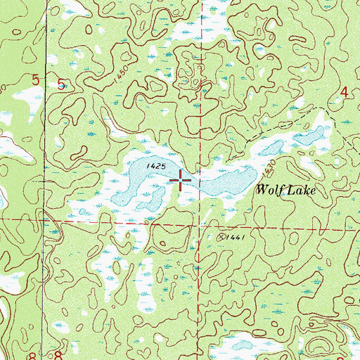 Topographic Map of Wolf Lake, MN