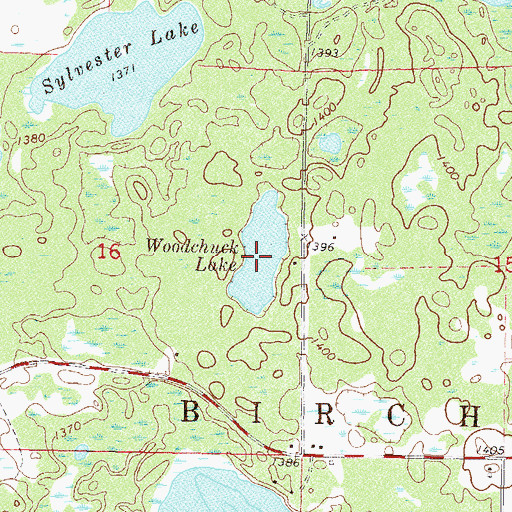 Topographic Map of Woodchuck Lake, MN