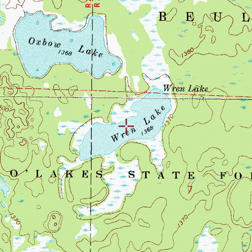 Topographic Map of Wren Lake, MN