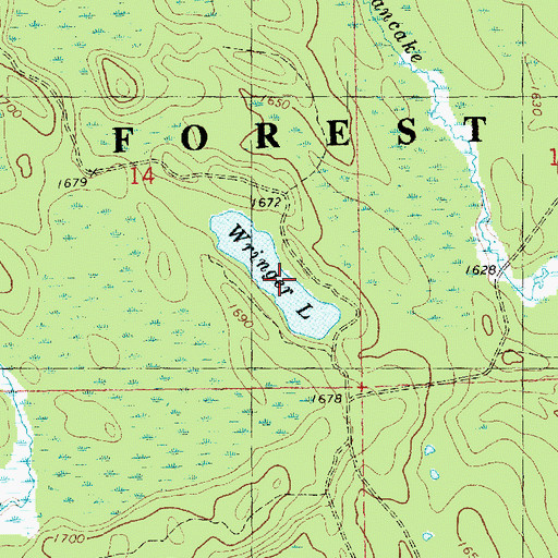 Topographic Map of Wringer Lake, MN