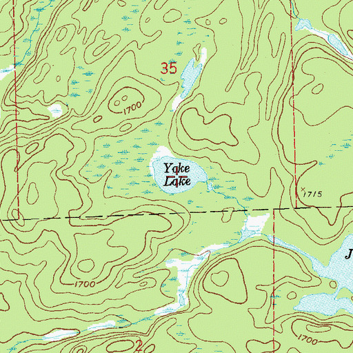 Topographic Map of Yoke Lake, MN