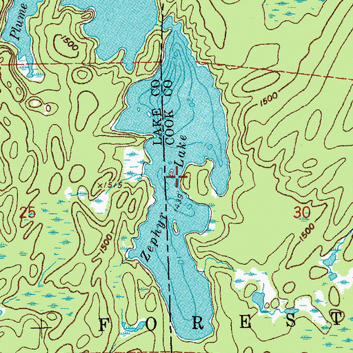 Topographic Map of Zephyr Lake, MN
