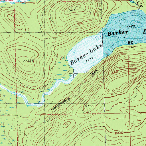 Topographic Map of Barker Creek, MN