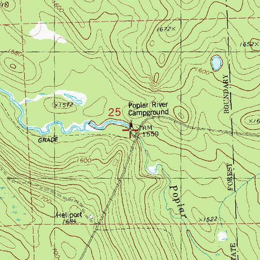 Topographic Map of Poplar River Campground, MN