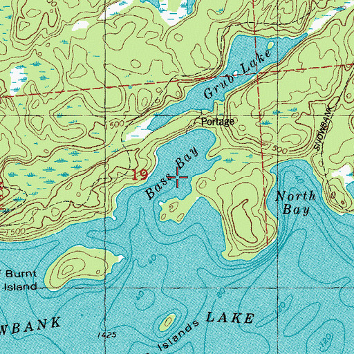 Topographic Map of Bass Bay, MN