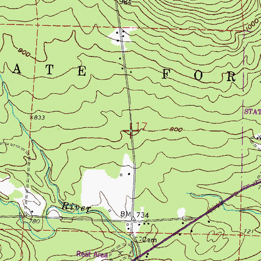 Topographic Map of Hovland Rest Area, MN