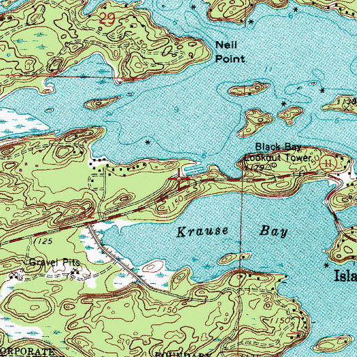 Topographic Map of Koochiching Sportsmans Association, MN