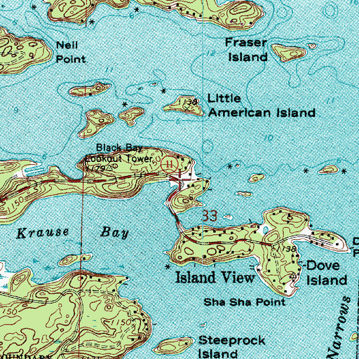 Topographic Map of Island View Lodge, MN