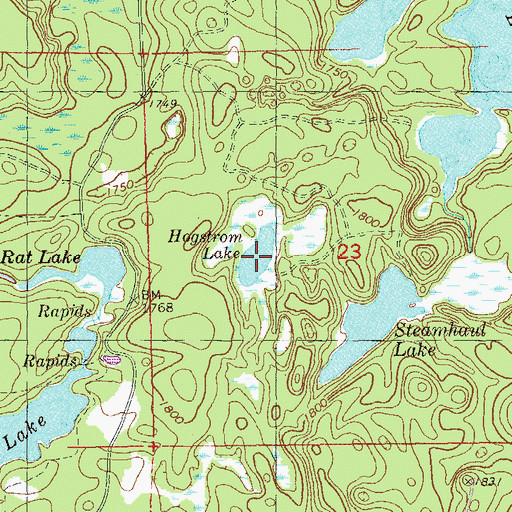 Topographic Map of Hogstrom Lake, MN