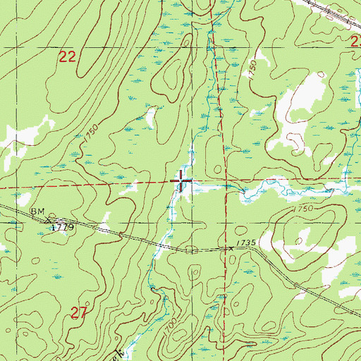 Topographic Map of Little Mud Creek, MN