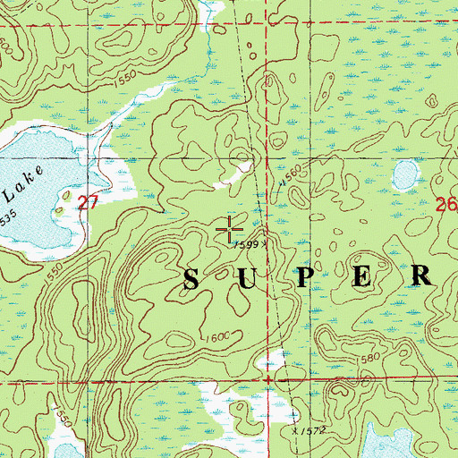 Topographic Map of Powwoun Trail, MN