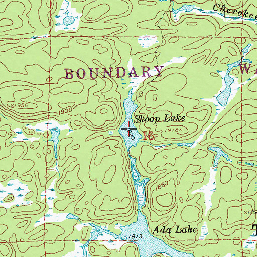 Topographic Map of Skoop Lake, MN