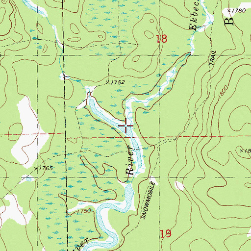Topographic Map of Ekbeck Creek, MN