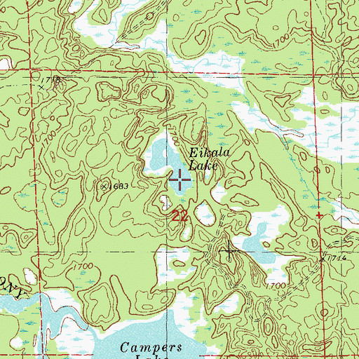 Topographic Map of Eikala Lake, MN