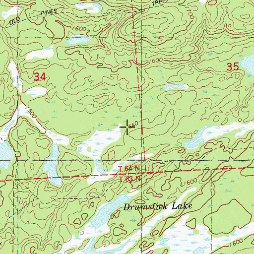 Topographic Map of Old Pines Trail, MN