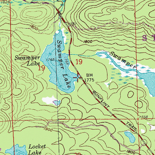 Topographic Map of Swamper Lake Parking and Boat Access, MN