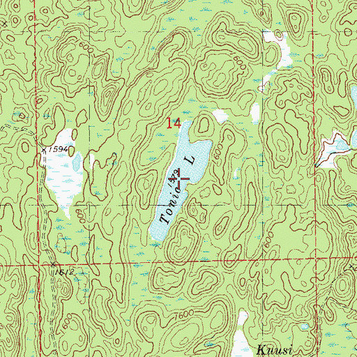 Topographic Map of Tonic Lake, MN
