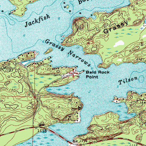 Topographic Map of Bald Rock Camp, MN