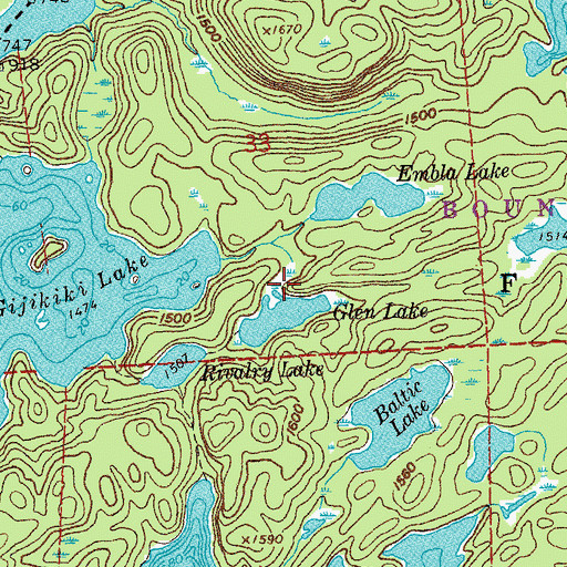 Topographic Map of 'R' Lake (historical), MN
