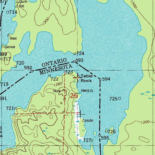 Topographic Map of Table Rock, MN