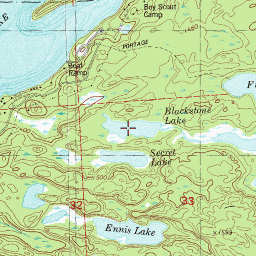 Topographic Map of Blackstone Lake, MN