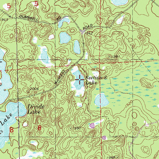 Topographic Map of Section Eight Lake, MN