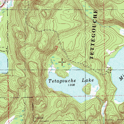 Topographic Map of Tetagouche Lake Campground, MN