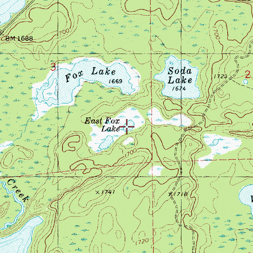 Topographic Map of East Fox Lake, MN