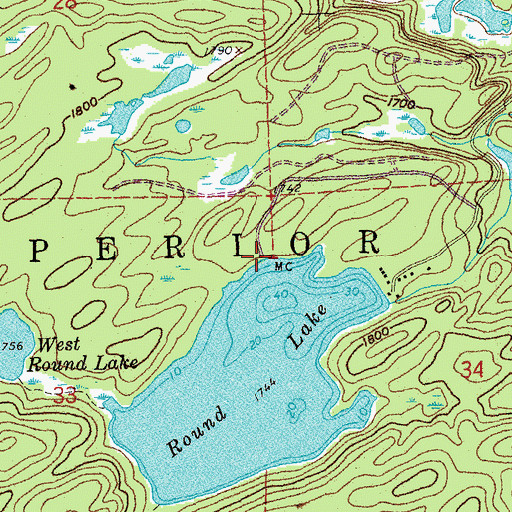 Topographic Map of Round Lake Parking, MN