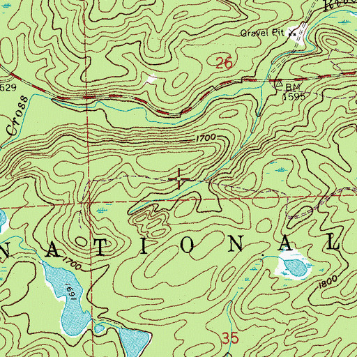 Topographic Map of Cross River Landing, MN