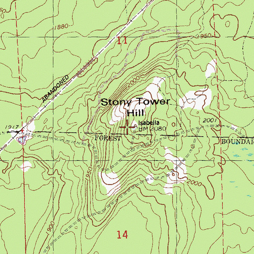 Topographic Map of Stony Tower Hill, MN