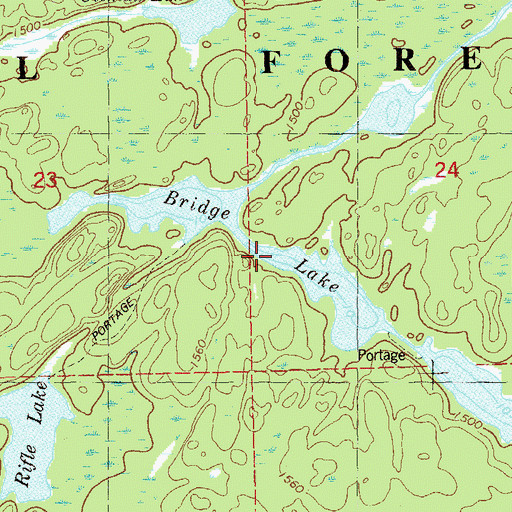 Topographic Map of Bridge Lake, MN