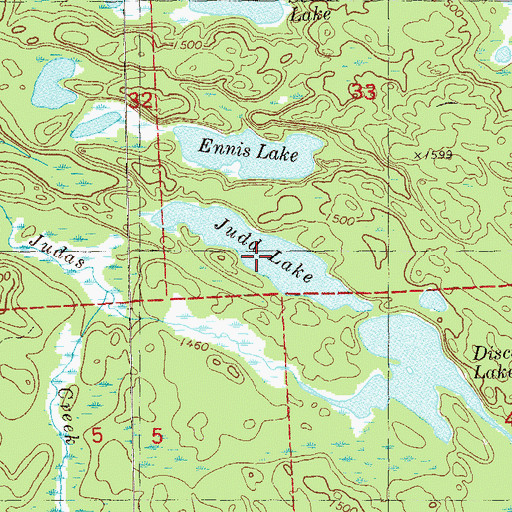 Topographic Map of Judd Lake, MN