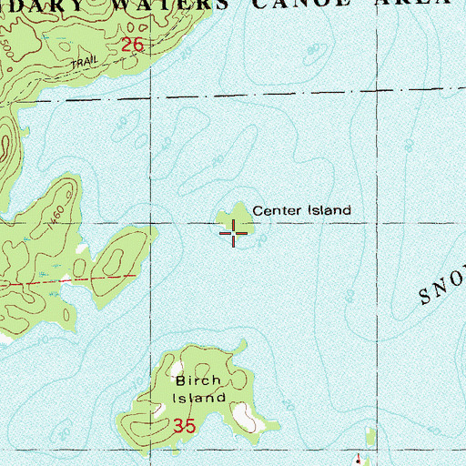 Topographic Map of Center Island, MN