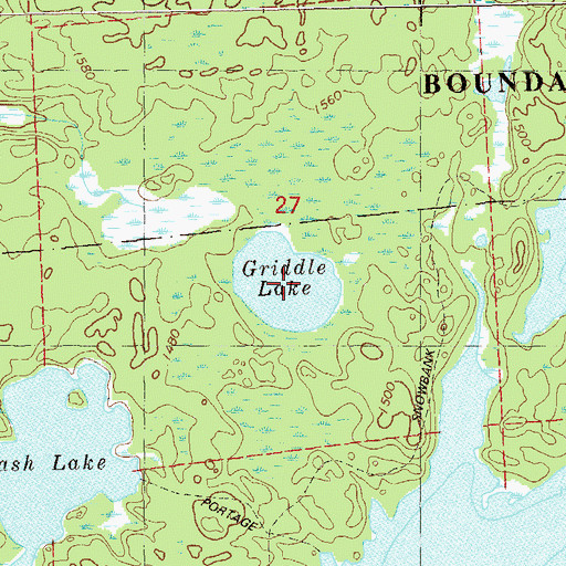 Topographic Map of Griddle Lake, MN