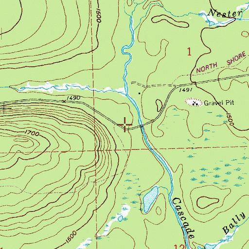 Topographic Map of North Shore State Trail, MN