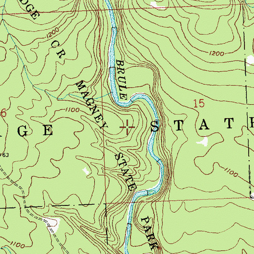Topographic Map of Judge C R Magney State Park, MN