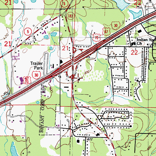 Topographic Map of Abundant Life Center Assembly of God Church, AR